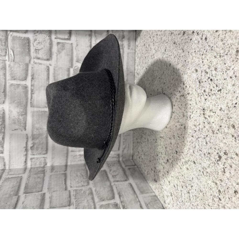 Duluth Trading Company 100% Wool Gray Western Style Hat with Braided Band